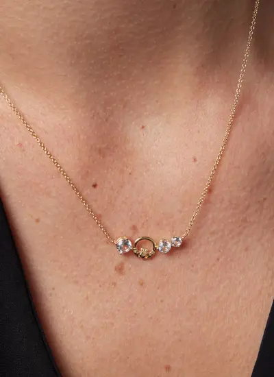 14K Gold Vermeil Claddagh Curve Necklace